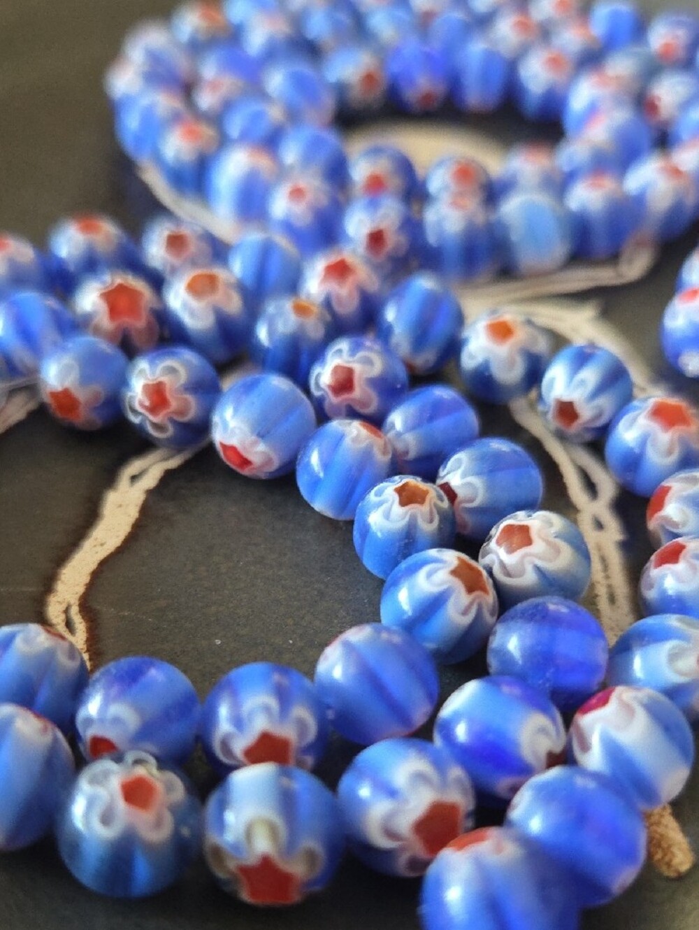 Blue Millefiori Glass Beads - Picture 2 of 2